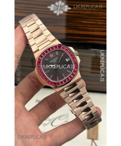 Patek Philippe Nautilus 5723 Rose Gold Red Rubies Super Clone Watch 
