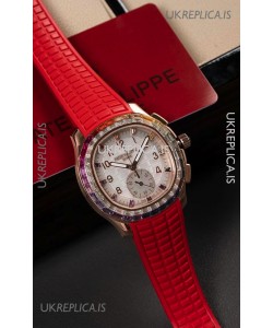 Patek Philippe Aquanaut 7968 Rose Gold Red Strap Super Clone Watch 