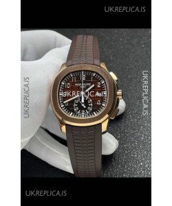 Patek Philippe Aquanaut 5968 Rose Gold Case Brown Dial Super Clone Watch 