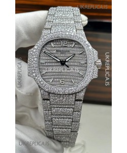 Patek Philippe Nautilus 7118/1450G-001 35MM Custom moissanite Casing and Dial 