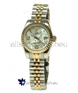 Rolex Datejust Floral Motif Ladies Swiss Replica Watch