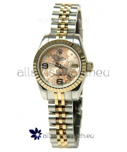Rolex Datejust Floral Motif Ladies Swiss Replica Watch