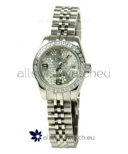 Rolex Datejust Floral Motif Ladies Swiss Replica Watch