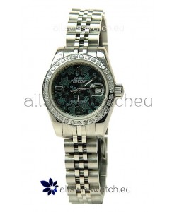 Rolex Datejust Floral Motif Ladies Swiss Replica Watch
