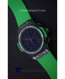 Hublot Big Bang Limited Edition All Black in Green Strap