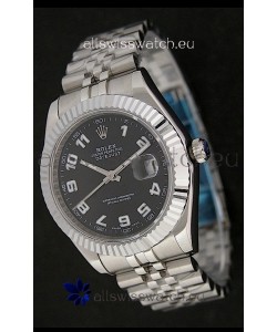 Rolex DateJust Japanese Replica Watch in White Arabic Hour Markers