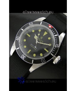 Rolex Submariner Swiss Replica Watch in Domed Crystal Nylon Strap
