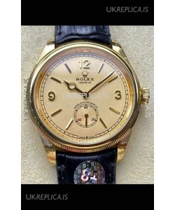 Rolex 1908 Perpetual in Yellow Gold Casing Gold Dial Swiss Replica Watch 