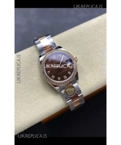 Rolex Super Clone Datejust 31MM Brown Dial Rose Gold Oyster Super Clone Watch 