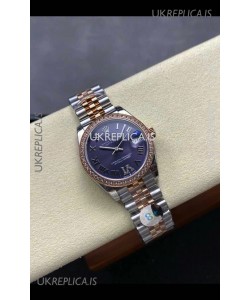 Rolex Super Clone Datejust 31MM Purple Dial Rose Gold Super Clone Watch 