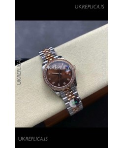 Rolex Super Clone Datejust 31MM Brown Dial Rose Gold Super Clone Watch 