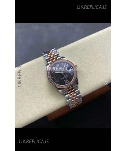 Rolex Super Clone Datejust 31MM Black Dial Rose Gold Super Clone Watch 