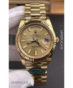 Rolex Day Date 228238 Yellow Gold in Gold Stick Dial Super Clone Watch 