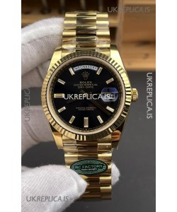 Rolex Day Date 228238 Yellow Gold Black Crystal Dial Super Clone Watch 