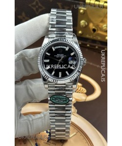 Rolex Day Date 228236 Stainless Steel Black Crystal Dial Super Clone Watch 