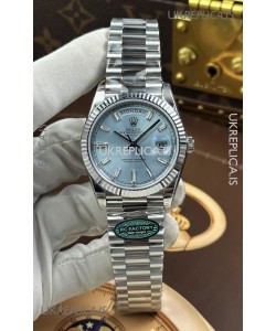 Rolex Day Date 228236 Stainless Steel ICE Blue Crystal Dial Super Clone Watch 