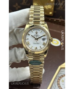 Rolex Day Date 228238 Yellow Gold White Roman Dial Super Clone Watch 