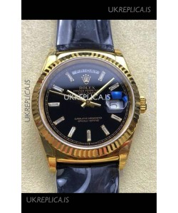 Rolex Day Date 128238 Yellow Gold Black Crystal Dial Super Clone Watch 