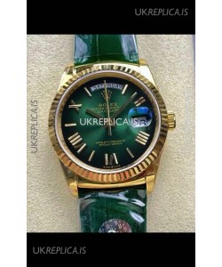 Rolex Day Date 128238 Yellow Gold Green Ombre Roman Dial Super Clone Watch 