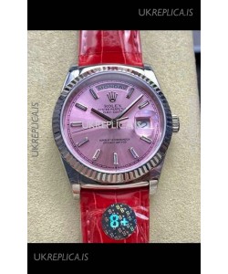 Rolex Day Date 128236 Stainless Steel Pink Dial Super Clone Watch 