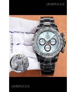 Rolex Daytona Blaken 4131 Movement ICE Blue Dial Super Clone Watch 
