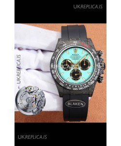 Rolex Daytona Forged Cabon Casing Tiffany Blue Dial Super Clone Watch 