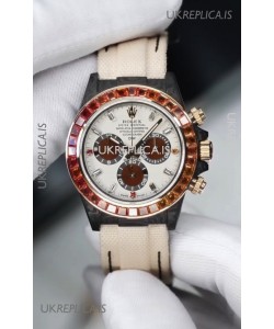 Rolex Daytona DiW Carbon Casing Rainbow Sapphires Super Clone Watch 