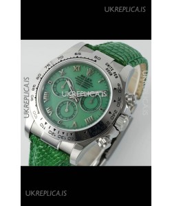Rolex Daytona 116519 Stainless Steel Green Pearl Leather Strap Super Clone Watch
