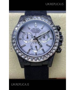 Rolex Daytona Black Carbon Fiber White Dial Nylon Strap Super Clone Watch 