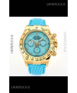 Rolex Daytona 116568 Yellow Gold 4801 Movement Blue Dial Super Clone Watch 