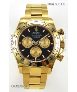 Rolex Daytona 126508 Yellow Gold Black Dial FREE SPRUNG MVMT Super Clone Watch 