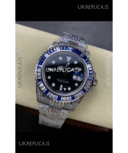 Rolex GMT Masters II Iced Out Super Clone Watch Black Dial 