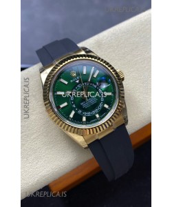 Rolex Sky-Dweller REF# 336238 Green Dial Rubber Strap Super Clone Watch 