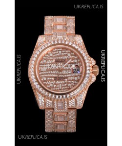 Rolex GMT Masters II Iced Out Dial/Casing Rose Gold Super Clone Watch