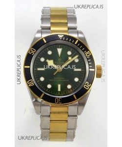 Tudor Black Bay 41 Two Tone Yellow Gold Green Dial Super Clone Watch 