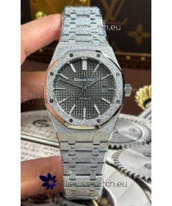Audemars Piguet White Gold Plating Royal Oak Frosted 37MM Grey Dial Watch 