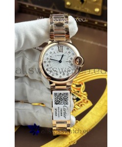 Ballon De Cartier Swiss Quartz 1:1 Mirror Quality 33MM in Rose Gold 
