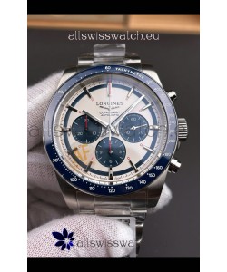 Longines Conquest Chronograph White Dial Automatic Watch in Steel Casing