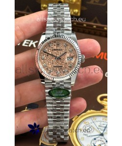 Rolex Datejust Super Clone Cal.3235 Pink Computer Dial Steel Casing Watch 36MM