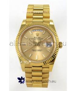 Rolex Day Date Super Clone Gold Dial 40MM 220 Grams Swiss Replica watch 