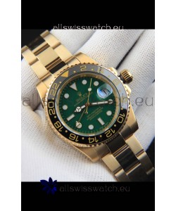 Rolex GMT Masters II Rose Gold Plating Japanese Replica Watch Green Dial