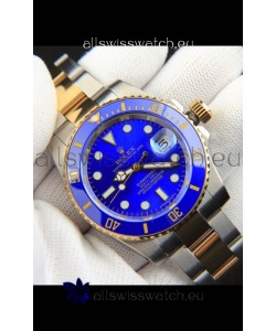 Rolex Submariner Japanese Replica Watch in 2 Tone Yellow Gold Casing Blue Dial 