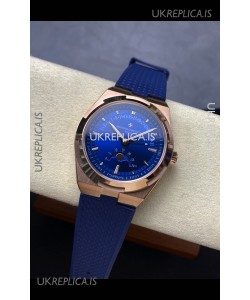 Vacheron Constantin Overseas True Moon Phase Rose Gold Blue Dial Swiss Replica Watch 