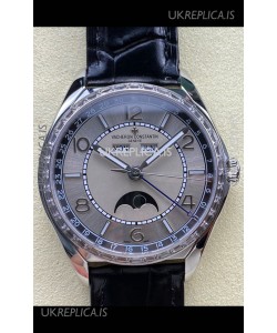 Vacheron Constantin Fiftysix Moonphase Steel Dial Steel Case Swiss Replica Watch 