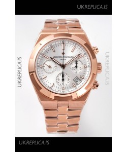 Vacheron Constantin Overseas Chronograph Rose Gold Steel Dial Super Clone Watch 