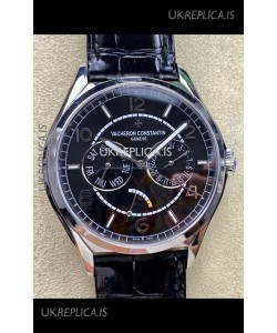 Vacheron Constantin Fiftysix Day-Date Stainless Steel Black Dial Swiss Replica Watch 