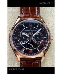 Vacheron Constantin Fiftysix Day-Date Rose Gold Black Dial Swiss Replica Watch 