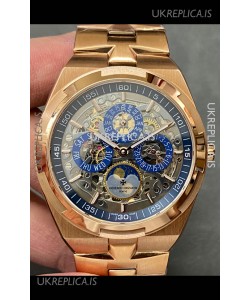 Vacheron Constantin Overseas Perpetual Calendar Rose Gold Swiss Replica Watch 